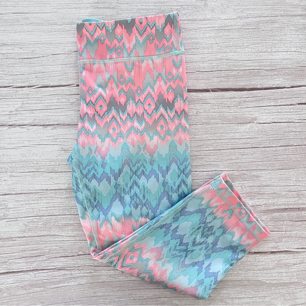 Ivivva By Lululemon Activewear Pastel Capris Leggings Youth Girl's Size 12